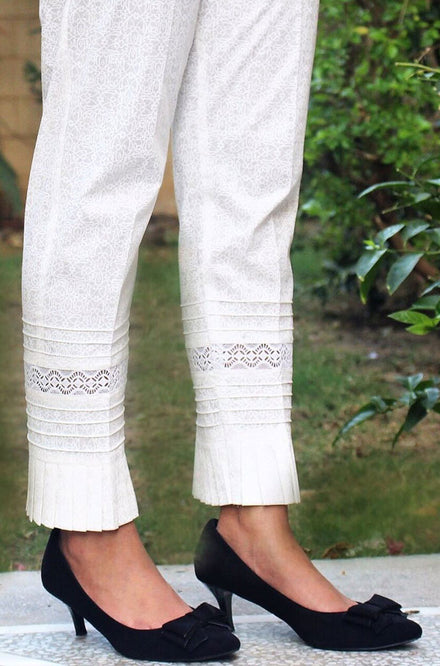 Printed Cotton Straight Pants | BOTTOMS | T1116 - SANA'S