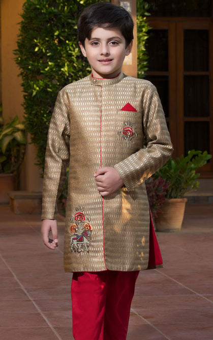 Embroidered Jamawar Sherwani Suit | WC1718 | B534 - SANA'S