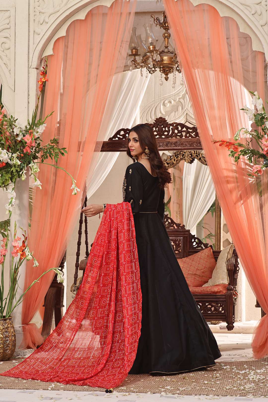 Handwork Embroidered Rawsilk Long Maxi | SHENDI | M123236