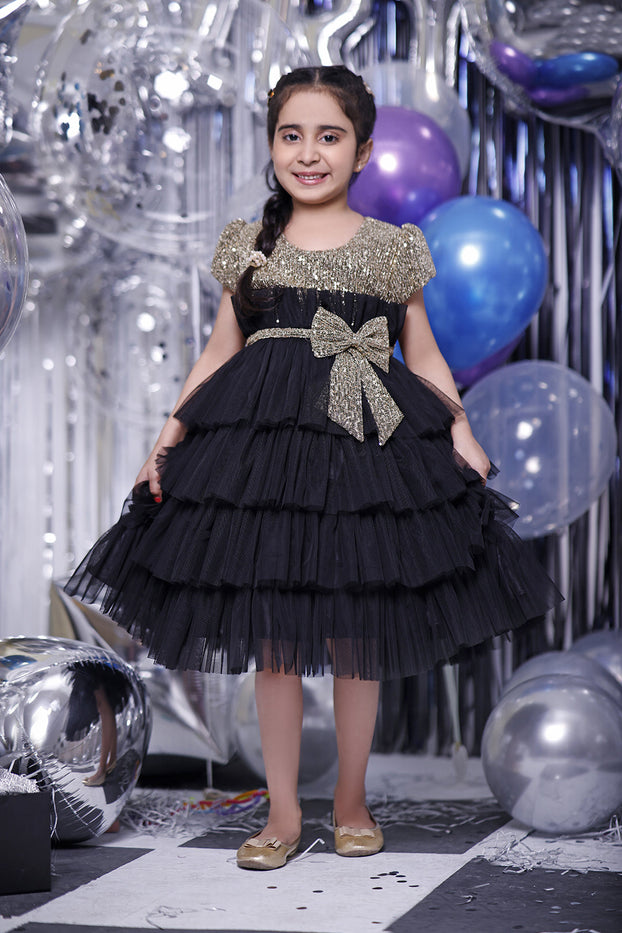 Multilayers Ruffled Sequins Net Frock | BIRTHDAY BASH | F2314