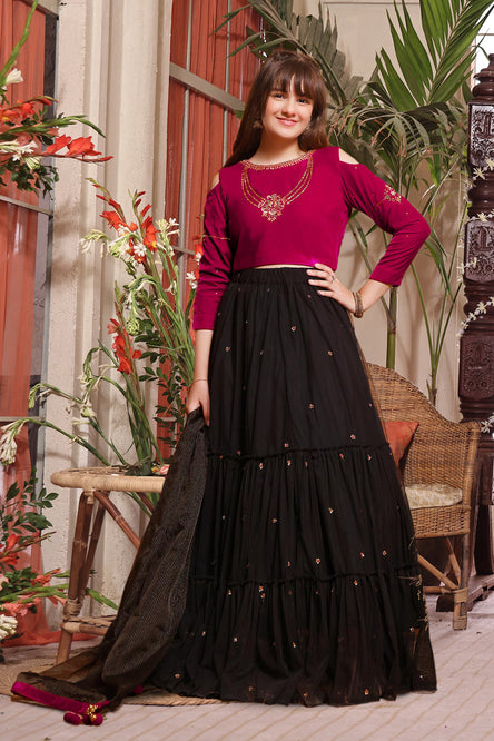 Buy Fancy Fabric Black Designer Lehenga Choli Online : 140216 -