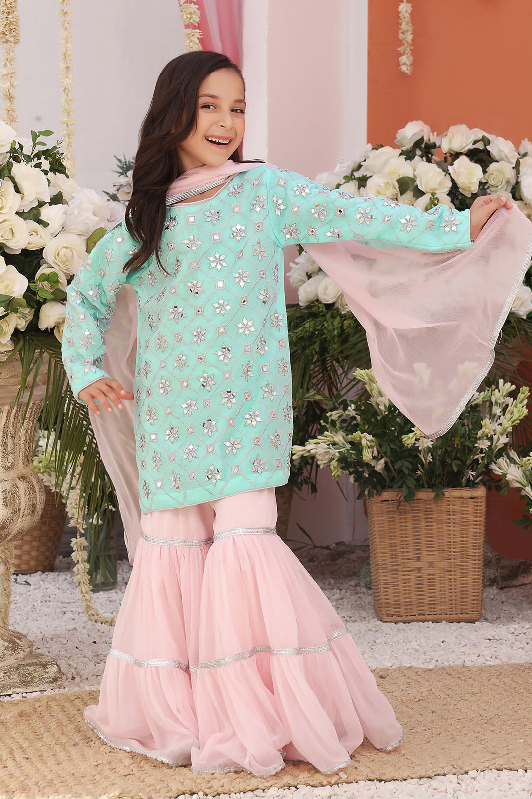 Mirror Embroidered Gharara Suit | TEHWAAR | G3126