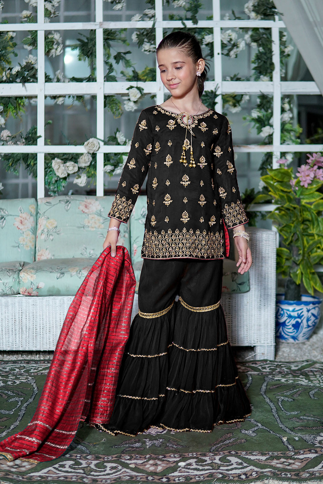 Zari Embroidered Gharara Suit | TEHWAAR | G3153