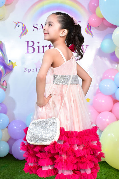 Multi Layers Net Frock | BIRTHDAY BASH | F2308