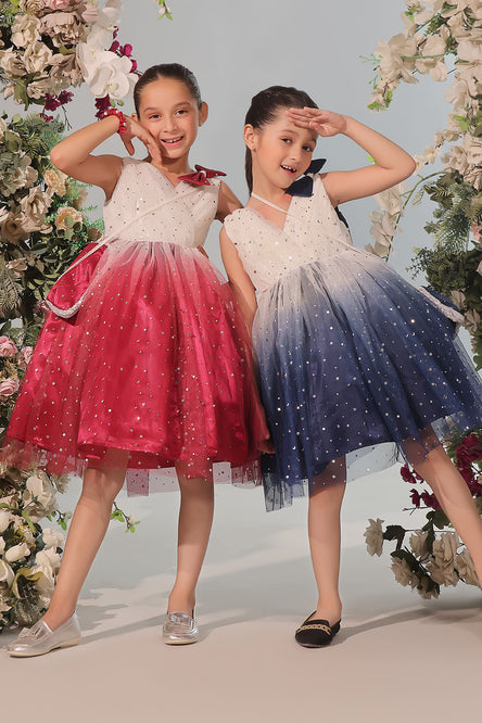 Two Tone Starry Net Frock | BIRTHDAY BASH | F2343