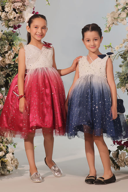 Two Tone Starry Net Frock | BIRTHDAY BASH | F2343