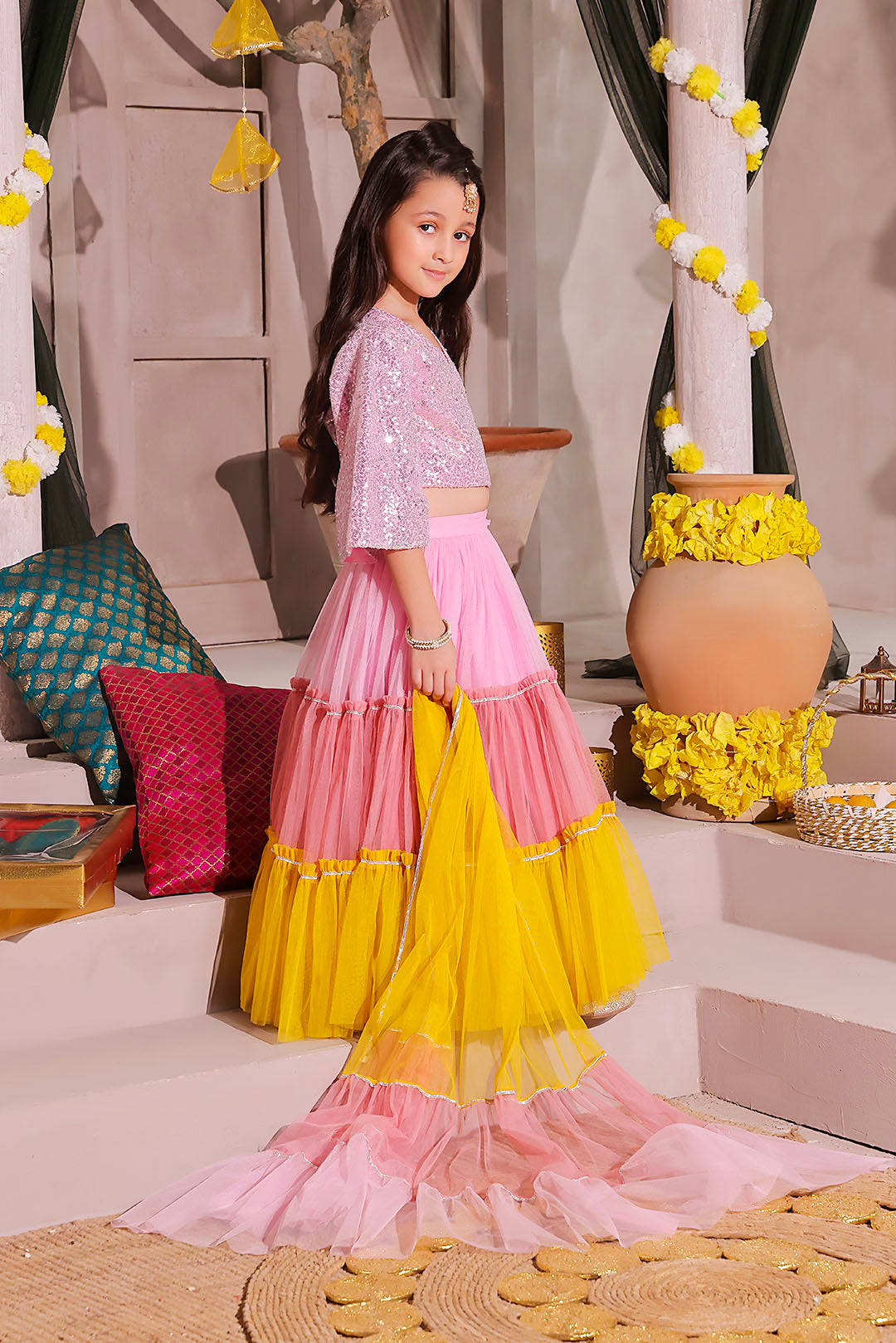 Sequins Net Lehenga Choli | SHENDI | L3226