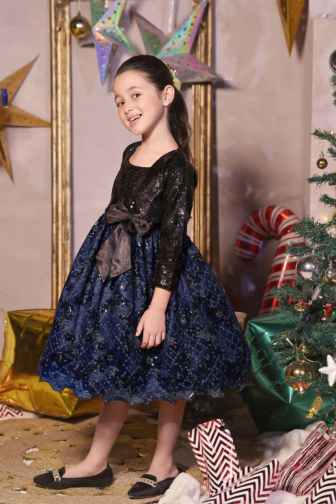 Sequins Net Frock | Winter Festive | F2321