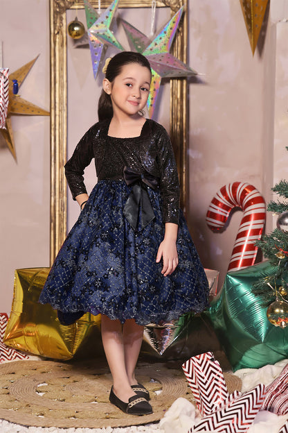 Sequins Net Frock | Winter Festive | F2321