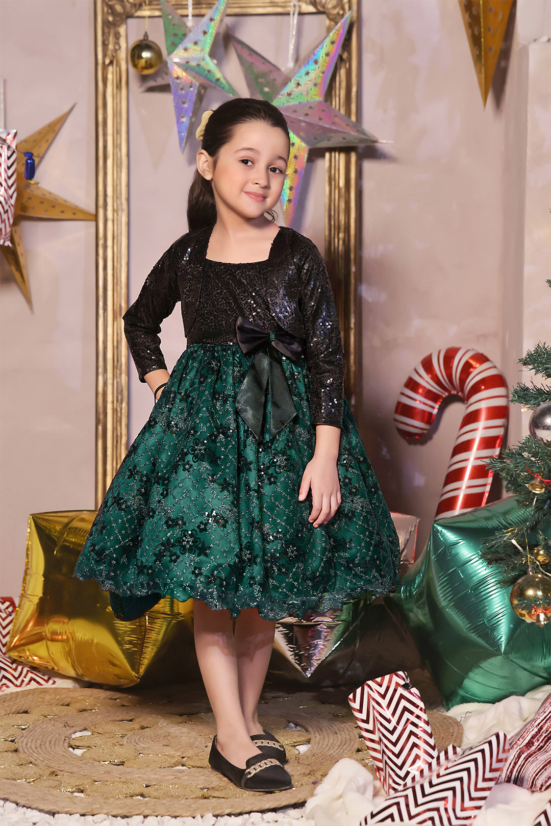 Sequins Net Frock | Winter Festive | F2321