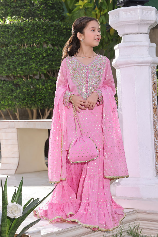 Zari & Lorex Embroidered Gharara Suit | New Arrivals | G3207