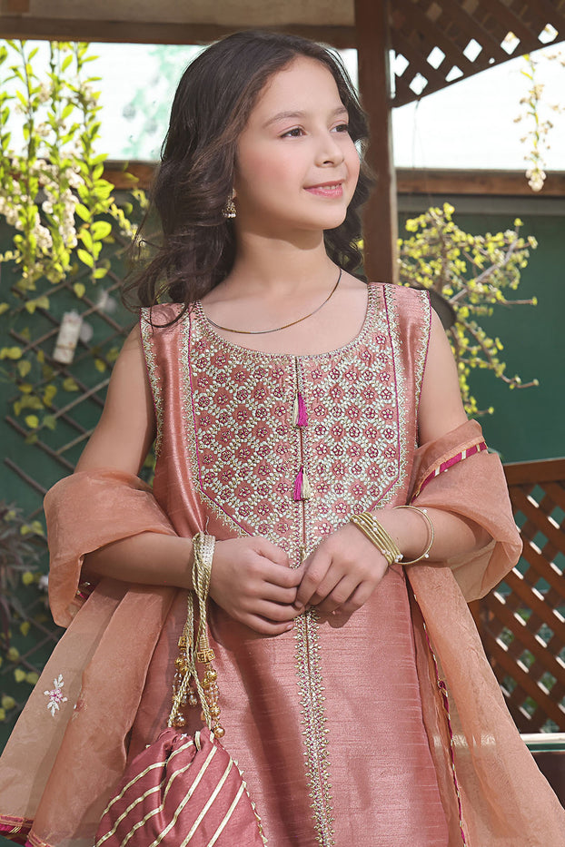 Embroidered Raw Silk Plazo Suit | New Arrivals | P3214