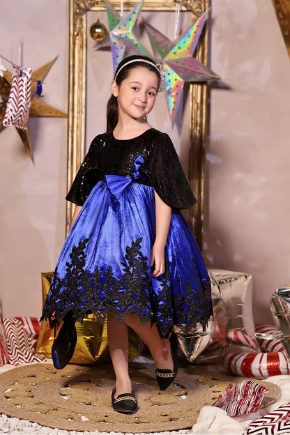 Sequins & Velvet Embroidered Frock | Winter Festive | F2319