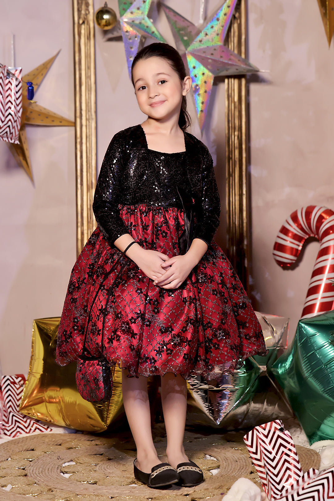 Sequins Net Frock | Winter Festive | F2321