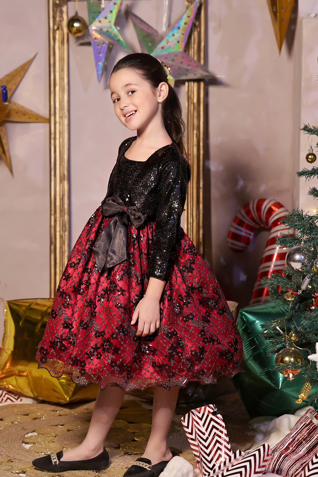 Sequins Net Frock | Winter Festive | F2321