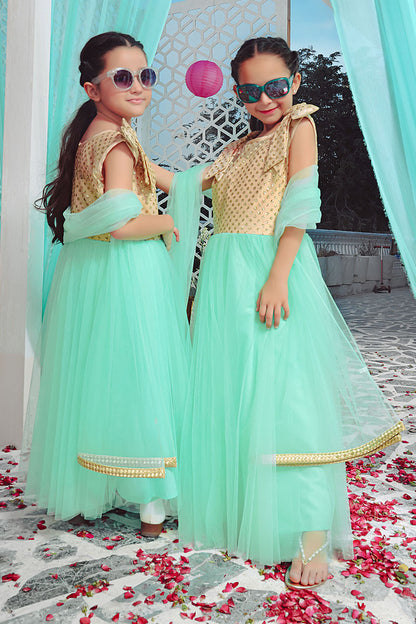 Sequins & Net Long Maxi | SHENDI | M3183