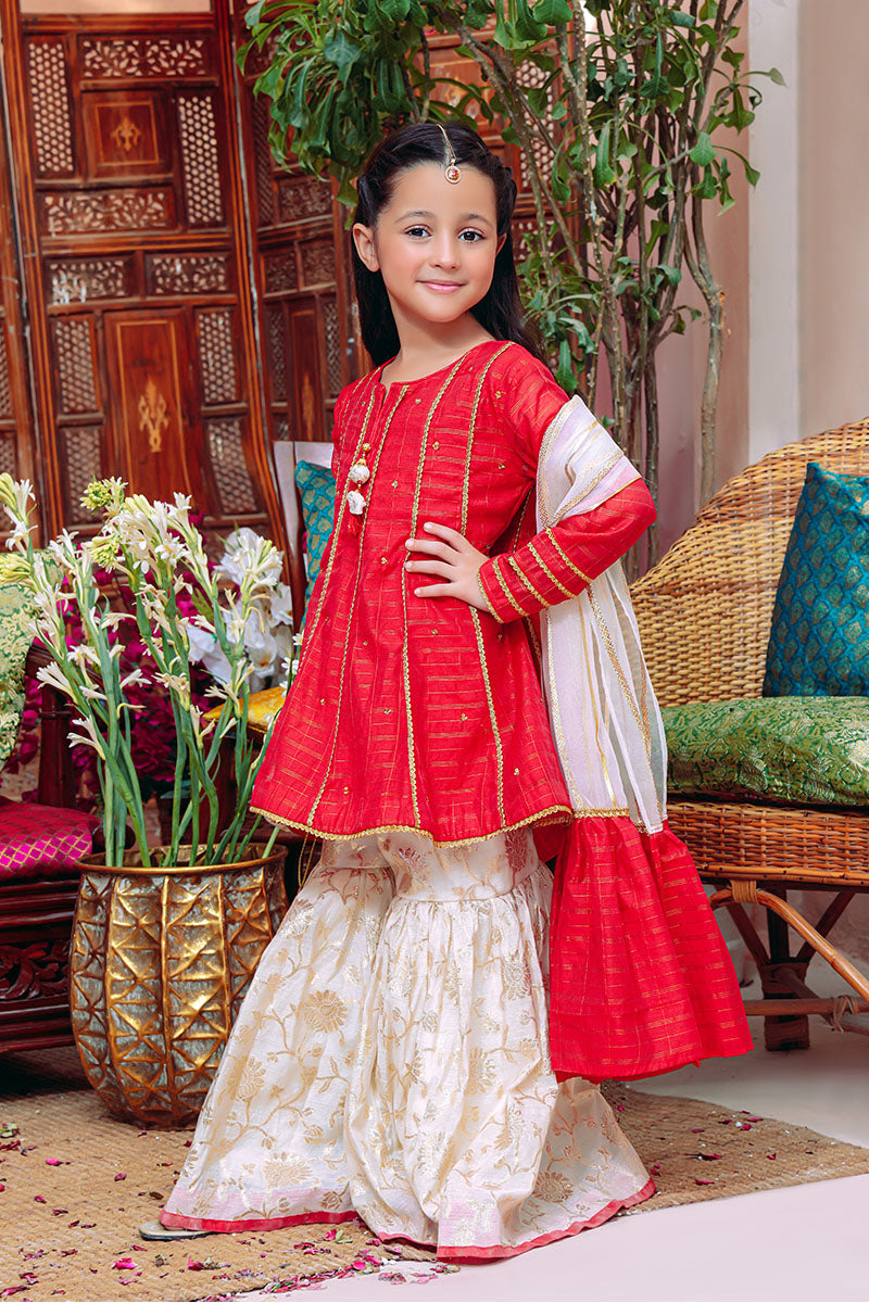 Cotton Zari & Lorex Gharara Suit | SHENDI | G3176