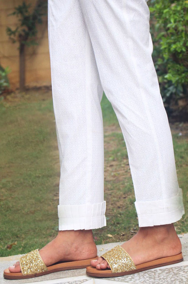White Paste Cotton Pants, BOTTOMS