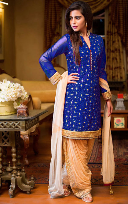 Embroidered Net 3pc Suit | FC16 | 120828 - SANA'S
