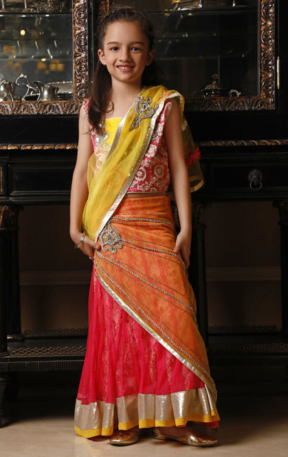 Handwork Embroidered Double Layered Saree | WC1920 | S145