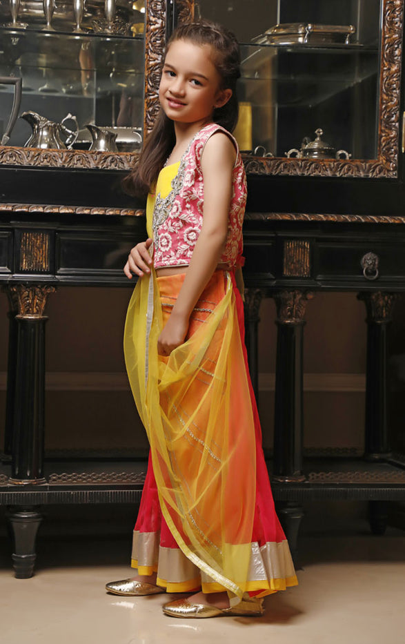 Handwork Embroidered Double Layered Saree | WC1920 | S145