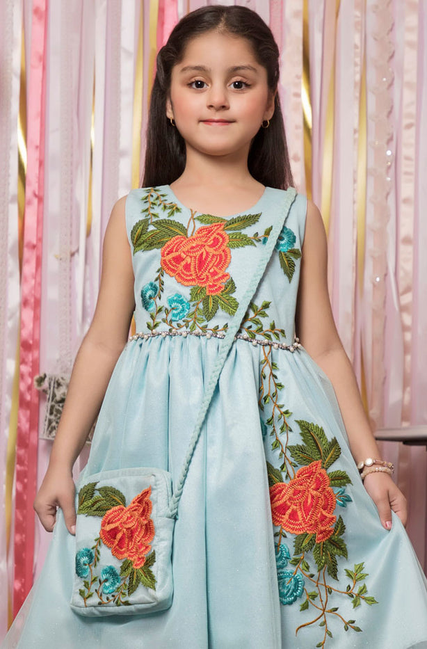 Embroidered Floral Cotton Net Frock | BIRTHDAY BASH | F2013