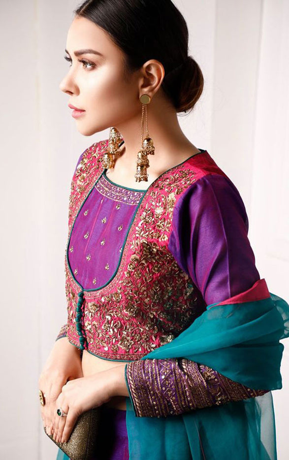 Zari Embroidered Raw Silk Lehenga Choli | SHEHNAI | L2019148