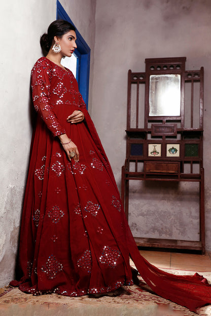 Mirror Embroidered Long Net Maxi | SIRA | M202060