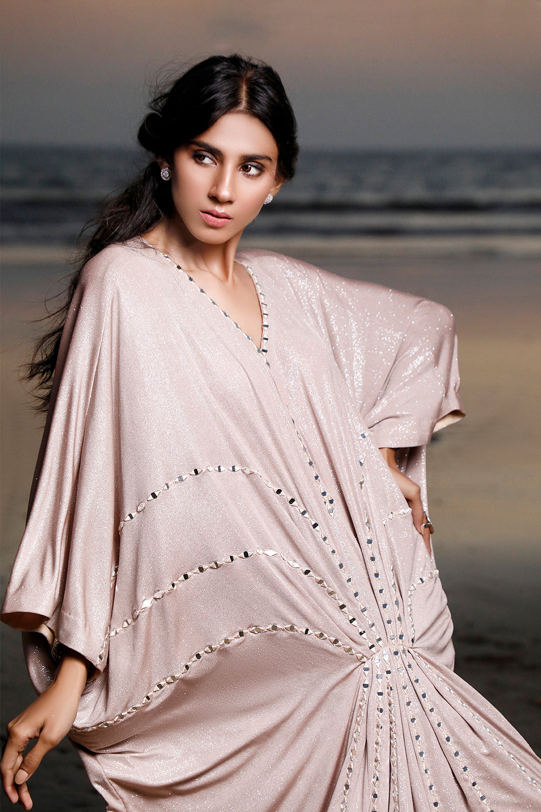 Mirror Work Moonlight Fancy Poncho | SIRA | P202045