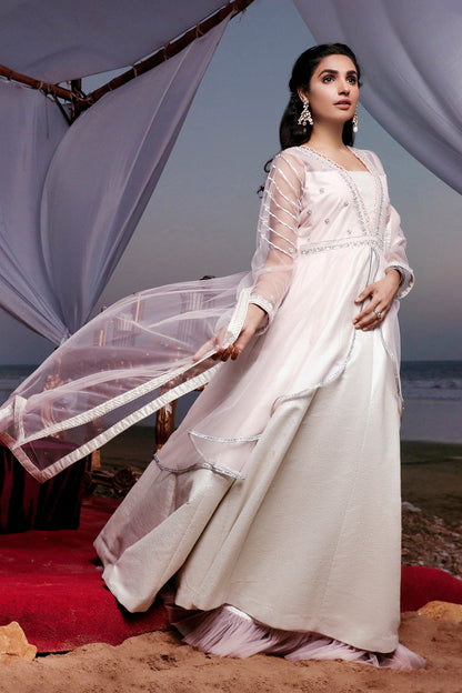 Embroidered Long Jacquard Net Maxi | SIRA | M202054