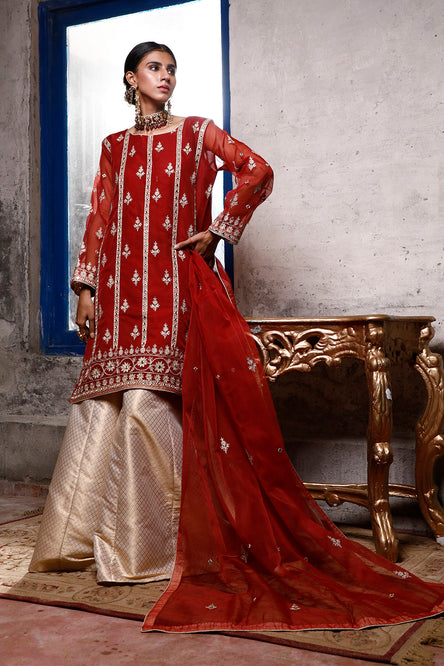 Traditional Handwork Brocade Gharara Suit | SIRA | P202043