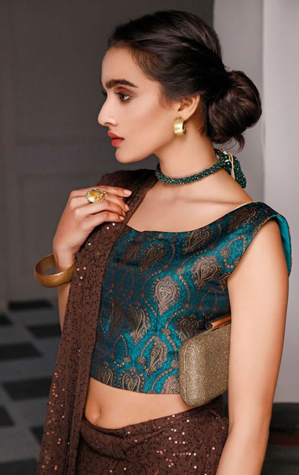 Self Sequins Banarsi Luxury Saree | SHEHNAI | SR20203