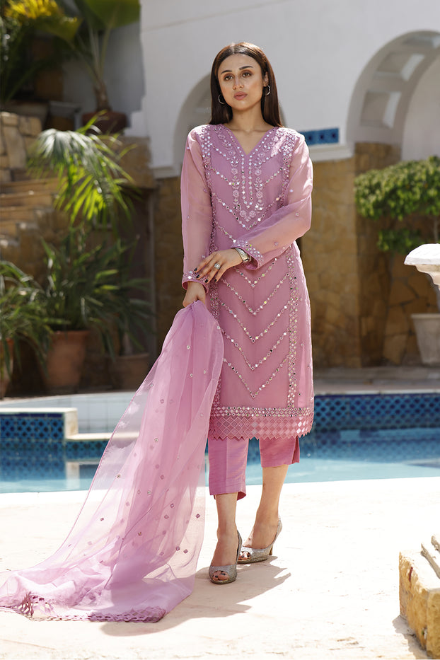 Mirror Embroidered Organza 3pc Suit | Eid Affairs | S202139