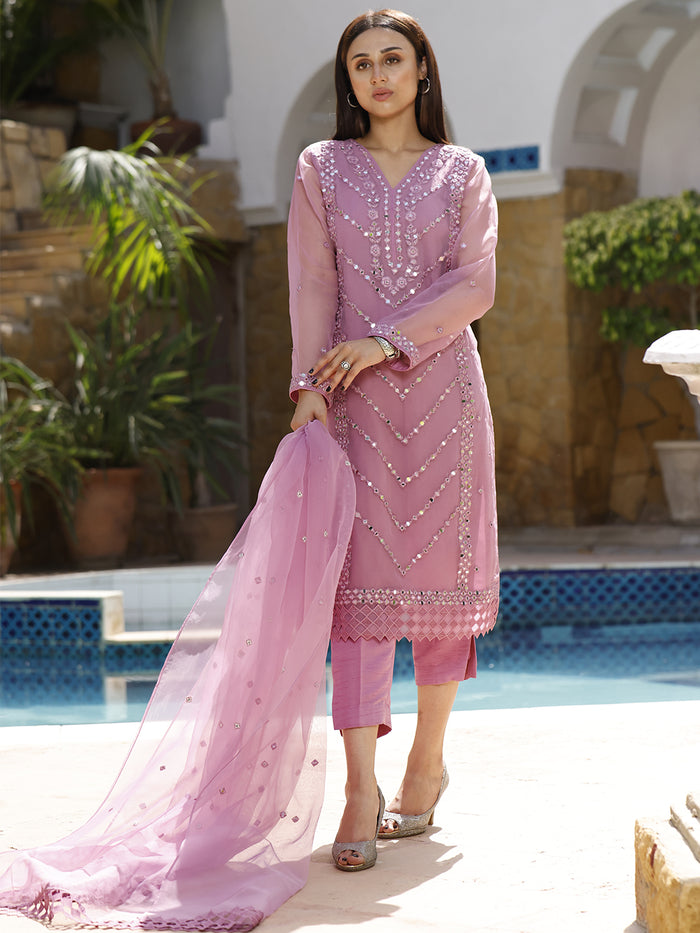 Mirror Embroidered Organza 3pc Suit | Eid Affairs | S202139