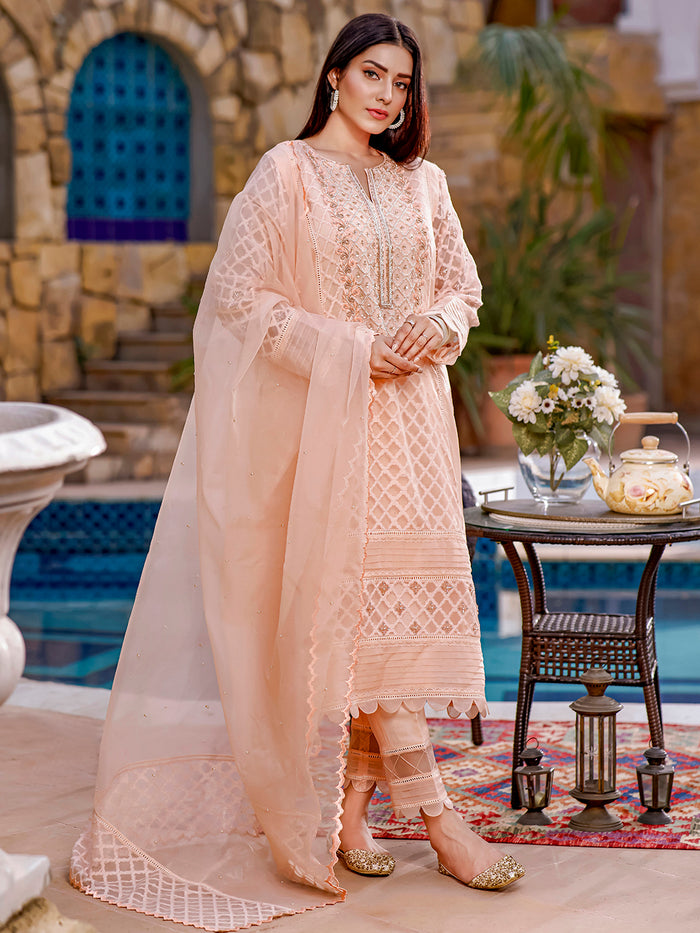 Hand Work Embroidered Organza Jacquard 3pc Suit | Eid Affairs | S202137