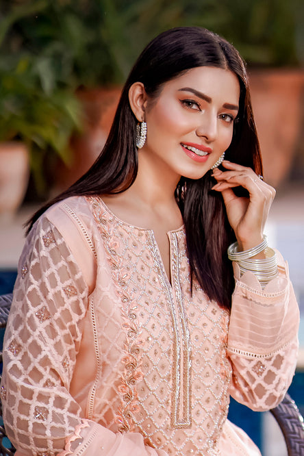 Hand Work Embroidered Organza Jacquard 3pc Suit | Eid Affairs | S202137