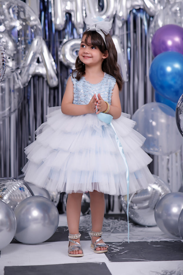 Sequins Net Flayer Frock | BIRTHDAY BASH | F2112