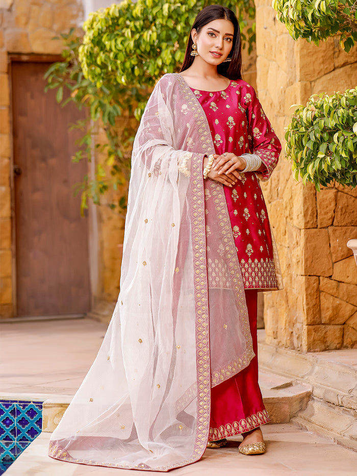 Aari Embroidered Raw Silk 3pc Suit | Eid Affairs | S202061