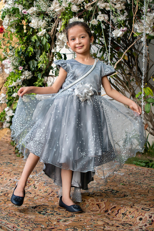 Star Glitter Net Frock | New Collection | F5011