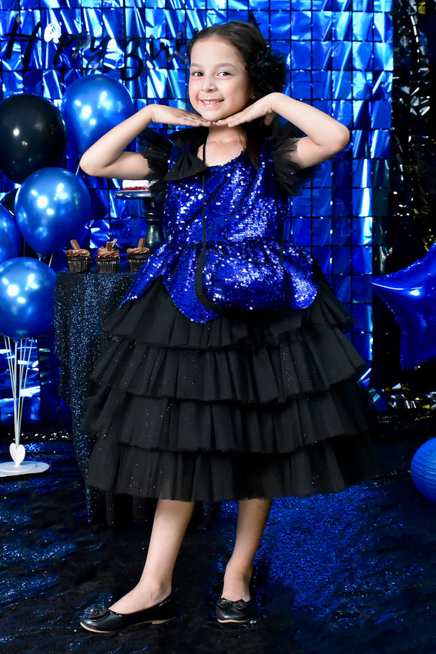 Sequins Net Multi Layers Umbrella Frock BIRTHDAY BASH F2171