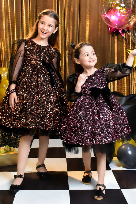 Multi Textured Fully Sequins Frock | Let's Party | F2151