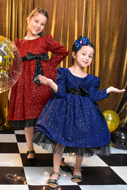 Crinkled Sequins Party Frock | Let's Party | F2148