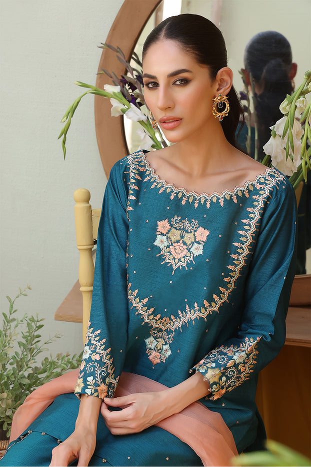 Raw Silk Embroidered 3pc Suit | SHIREEN FESTIVE | P202257