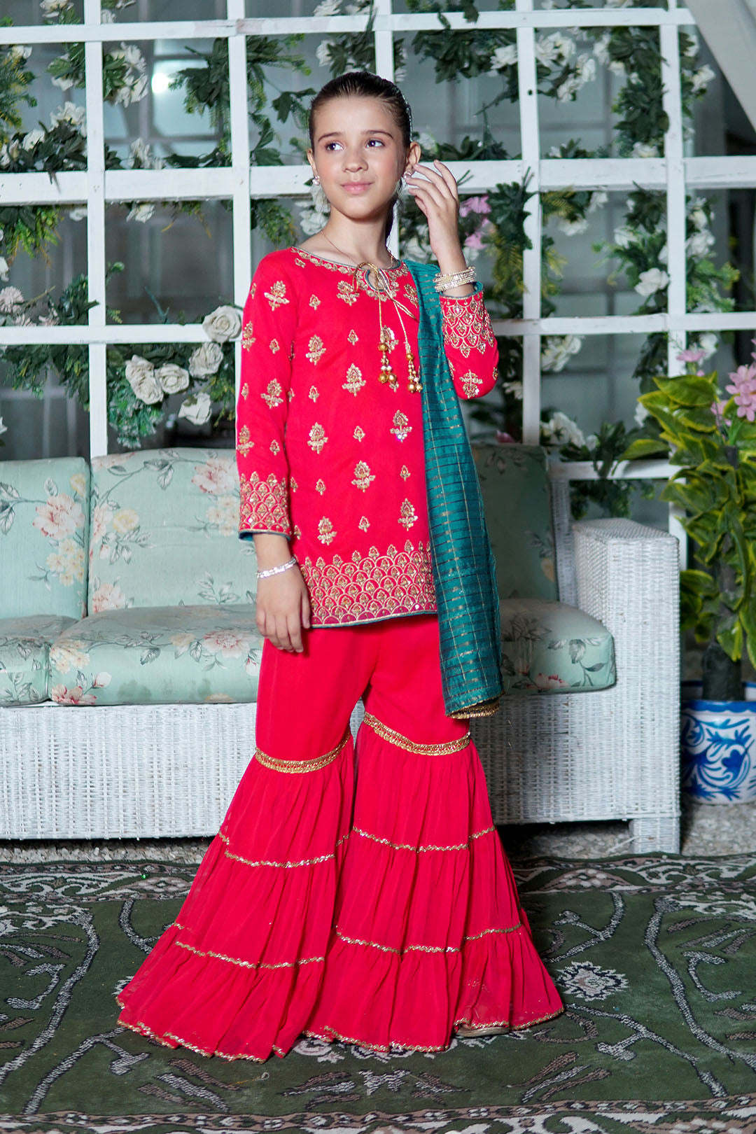 Zari Embroidered Gharara Suit | TEHWAAR | G3153