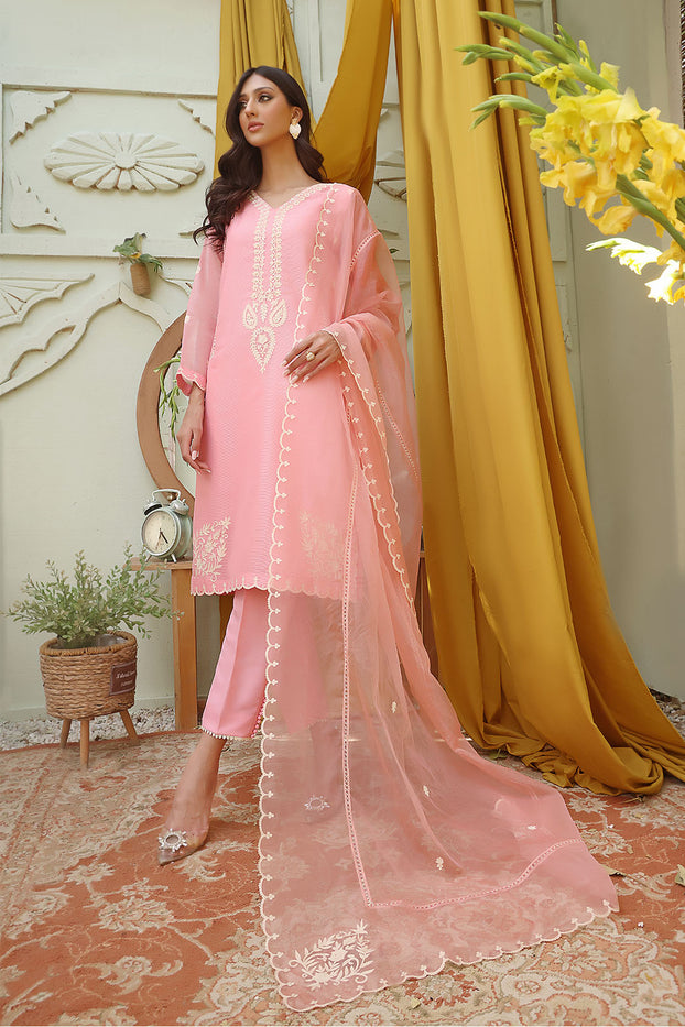 Aari Embroidered Cotton Net 3pc Suit | SHIREEN FESTIVE | S202261