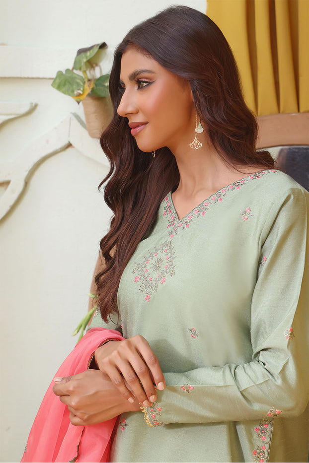 Embroidered Raw Silk Gharara 3pc Suit | SHIREEN FESTIVE | G202258