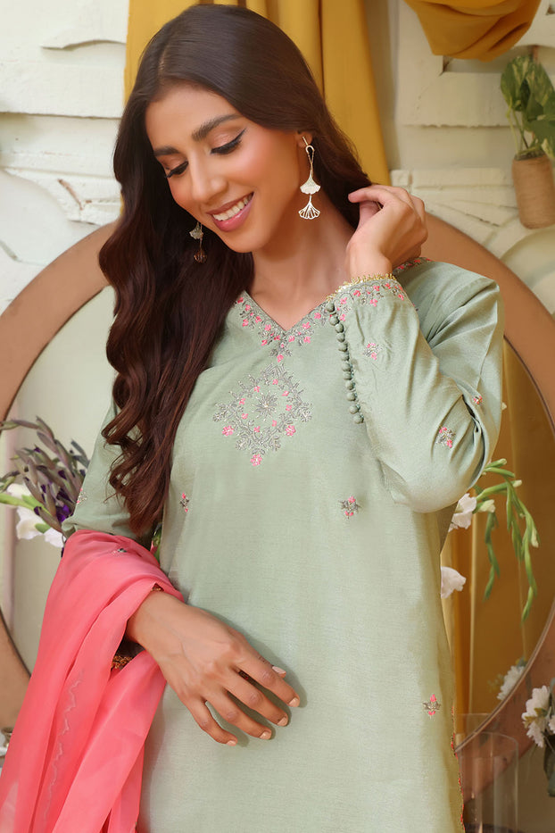 Embroidered Raw Silk Gharara 3pc Suit | SHIREEN FESTIVE | G202258