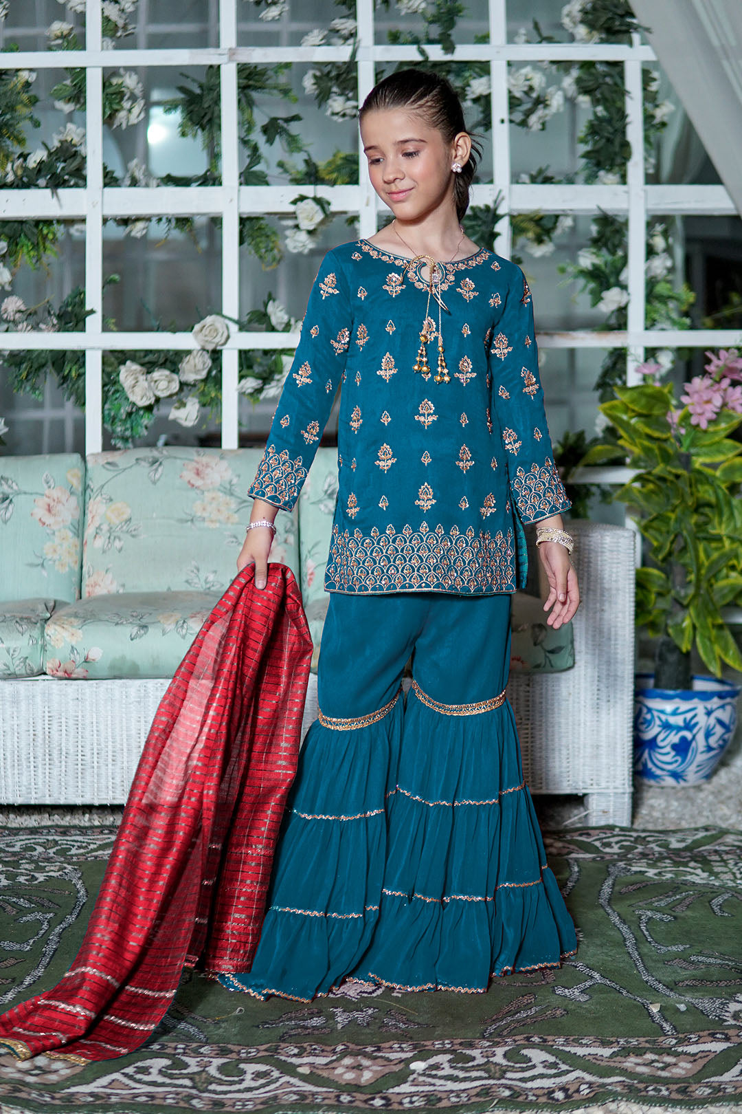 Zari Embroidered Gharara Suit | TEHWAAR | G3153