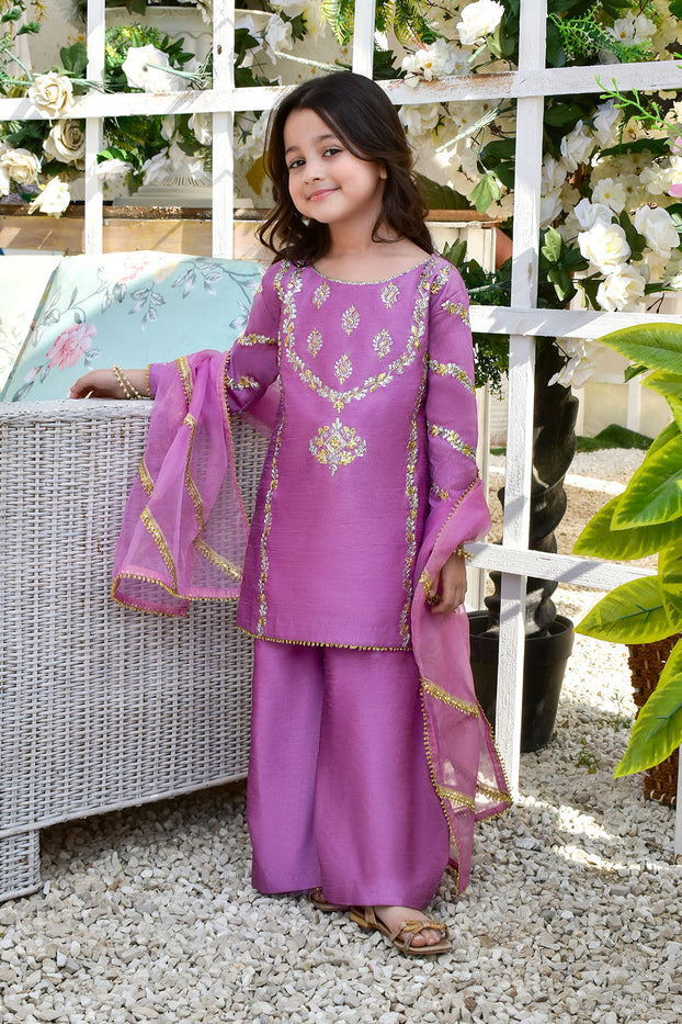 Lorex Embroidered Raw Silk 3pc Suit | MOM & ME | S3168 & S202281