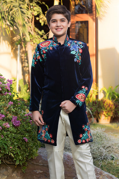 Embroidered Velvet Sherwani Suit | WC1718 | B513 - SANA'S